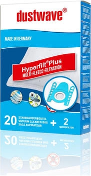 Dustwave Megapack - 20 Staubsaugerbeutel | Filtertüten | Staubfilter passend für Siemens - VS 57 E 81 Staubsauger - Markenstaubbeutel / + inkl. Microfilter