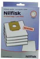 Ersatzteil - 4er Pack Staubsaugerbeutel + Vorfilter Power - Nilfisk Philips
