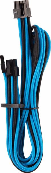 Corsair Premium sleeved Netzteil (6+2) pin-Polig-PCIe-Single-Kabel Typ4 Generation 4-Serie) Blau/Schwarz