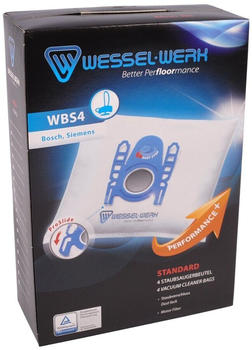 Wessel-Werk 4 x,WBS4 = S73 Staubsaugerbeutel für Bosch und Siemens mit Staubverschluss