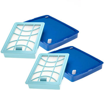 vhbw Filter-Set kompatibel mit Philips PowerPro Expert FC9739, FC9742/09, FC9741/09, FC9743/09 Staubsauger - 4x Filter (Abluft-Filter, Ansaugfilter)