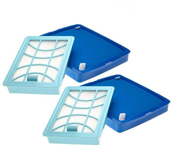 vhbw Filter-Set kompatibel mit Philips PowerPro Expert FC9746/09, FC9745/09, FC9744/09, FC9747 Staubsauger - 4x Filter (Abluft-Filter, Ansaugfilter)