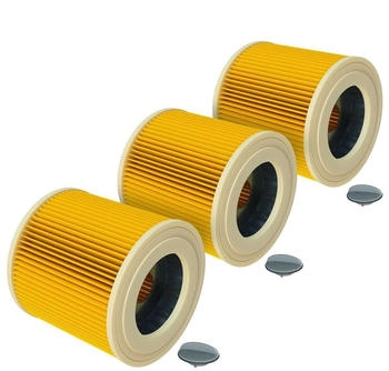 vhbw 3x Faltenfilter Ersatz für Kärcher 2.863-303.0, 6.414-772.0, 6.414-552.0, 9.755-260.0, 6.414-547.0 für - Patronenfilter, Gelb
