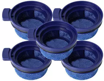 vhbw 5x Staubsaugerfilter kompatibel mit Samsung VS20A95993B/SH, VS20A95993B/TW, VS20A95993B/TR, VS20A95993B/SV Staubsauger Abluftfilter Blau