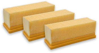vhbw 3x Flachfaltenfilter Filter Mehrzwecksauger Kärcher 2501, 2501 TE, 2601, 2601 plus, 2701, 2701TE, 2801, 2801 plus, 3001, 3001 hot wie 6.414-498.0