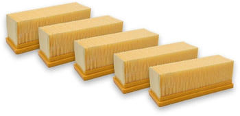 vhbw 5x Flachfaltenfilter Filter für Staubsauger Saugroboter Mehrzwecksauger wie Kärcher 6.414-498.0 Vhbw