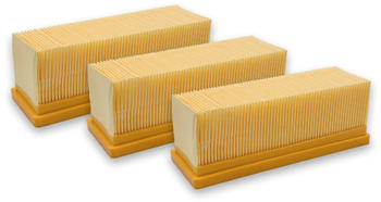 vhbw 3x Flachfaltenfilter Filter für Staubsauger Saugroboter Mehrzwecksauger wie Kärcher 6.414-498.0