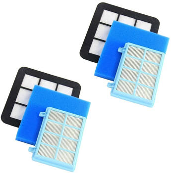 TradeShop 6in1 HEPA-Filterset Allergiefilter + Motoreinlass-Filter mit Schaumstoffilter für Philips Power Pro Compact / Active FC9330 FC9334 FC9330/09 FC9331/07