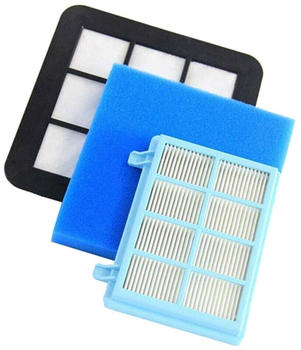 TradeShop 3in1 HEPA-Filterset Allergiefilter + Motoreinlass-Filter mit Schaumstoffilter für Philips Power Pro Compact / Active FC9331/09 FC9332/07 FC9332/09