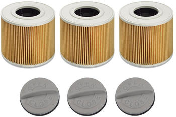 TradeShop 3x Trade-Shop Patronen-Filter inkl. Verschlussschraube für Kärcher NT 48/1 TE Professional 1.428-617.0 NT 27/1 Advanced 1.428-511.0