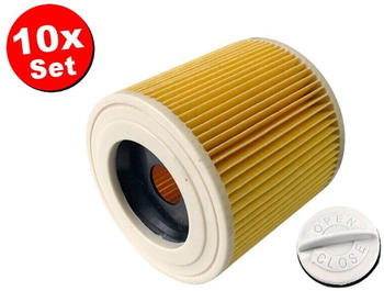 TradeShop 10x Patronen-Filter inkl. Verschlussschraube für Kärcher A 3100 A 4000 Plus A2000 K 2000 K 2150 K 2301 K 2901 F K 4000 TE MV 3 P Extension Kit MV 3 Premium MV 3 Premium Fireplace KIT