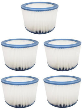 TradeShop 5x Patronen-Filter / Dauerfilter / Faltenfilter für JMP Inox 35 Metabo ASA 30 L PC Inox ASA 25 L PC / Staubsauger Nasssauger Trockensauger Sauger
