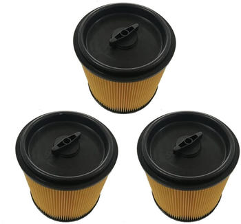 TradeShop 3x Trade-Shop Rundfilter / Patronenfilter / Staubsaugerfilter mit Deckel für Lidl Parkside PNTS 1500 D1, PNTS 1500 D5, PNTS 23 E / flexible Ausführung