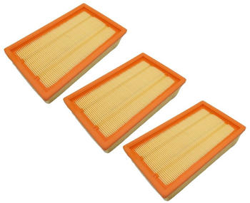 TradeShop 3x Trade-Shop Flachfalten-Filter Lamellenfilter Luftfilter Flachfilter für Kärcher Würth ISS 35 ISS 35-S ISS 45-M ISS 55-S