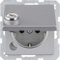 Berker SCHUKO-Steckdose alu/mt 47636084