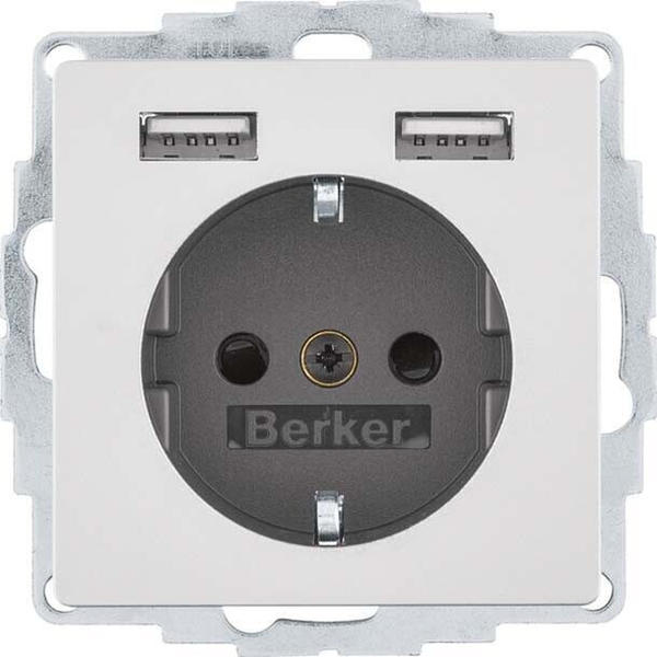 Berker USB#Schuko Q.x aluminium (48036084)