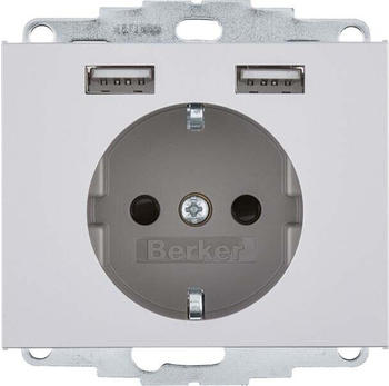 Berker USB#Schuko K.5 aluminium (48037003)