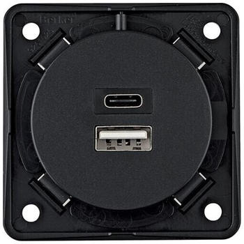 Berker USB Ladesteckdose 230 V 2fach 3A A+C Integro anthrazit