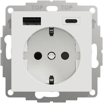 ELSO Steckdose mit BRS und USB Typ A+C 3 A TPb Joy reinwei&szlig;