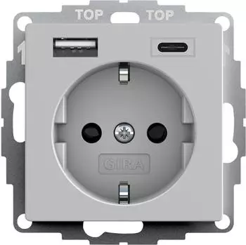 Gira 2459015 Schutzkontakt-Steckdose SH USB-Typ A/C