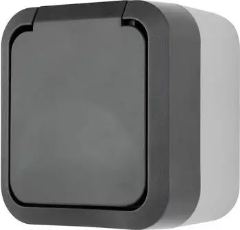 REV-Ritter Steckdose mit Klappdeckel 1-fach schwarz (0004030400)