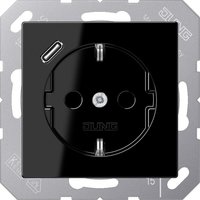 Jung SCHUKOsteckdose m.USB A1520-18CSW Typ C schwarz