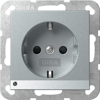 Gira 417026 Schutzkontakt-Steckdose LED-Leuchte + Shutter System 55 F Alu