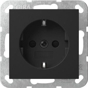 Gira 4755005 Schutzkontakt-Steckdose Shutter ohne Befestigungskrallen System 55 Schwarz matt