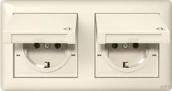 Gira SCHUKO KD + Set IP44 + Rahmen 2f Standard 55 cremeweiß
