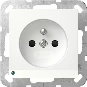 Gira 448927 Steckdose Erdstift LED-Leuchte + Shutter System 55 Reinweiß matt