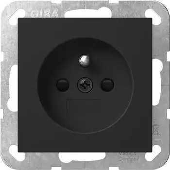 Gira 4485005 Steckdose Erdstift + Shutter System 55 Schwarz matt