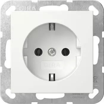 Gira 446627 Schutzkontakt-Steckdose ohne Befestigungskrallen System 55 Reinwei&szlig; matt