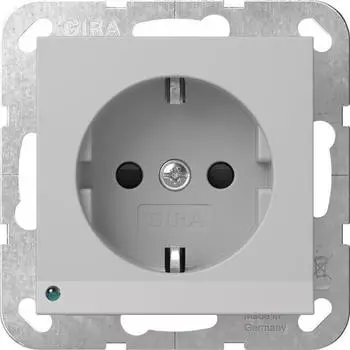 Gira 4170015 Schutzkontakt-Steckdose LED-Leuchte + Shutter System 55 Grau matt