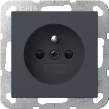 Gira 448528 Steckdose Erdstift + Shutter System 55 Anthrazit