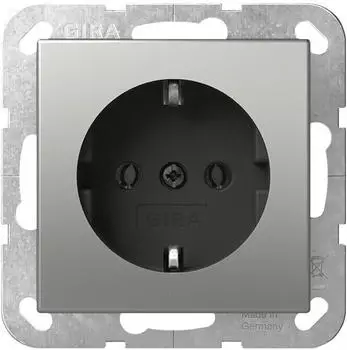 Gira 4466600 Schutzkontakt-Steckdose ohne Befestigungskrallen System 55 Edelstahl