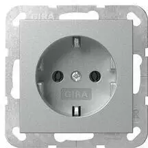 Gira 446626 Schuko-Steckdose ohne Befestigungskrallen System 55 Aluminium