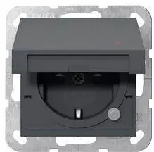 Gira 455228 Schuko-Steckdose mit Klappdeckel Kontrolllicht und Shutter System 55 Anthrazit