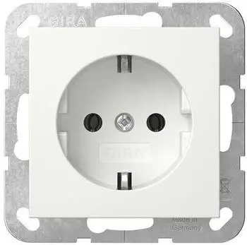 Gira 418027 Schuko Steckdose Schraubklemmen System 55 Reinwei&szlig; Seidenmatt