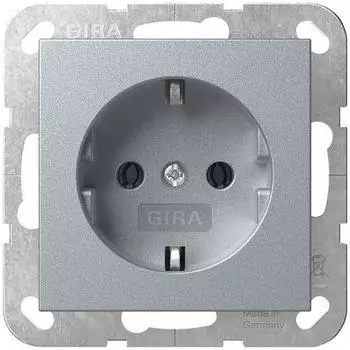 Gira 418026 Schuko Steckdosen Schraubklemmen System 55 Aluminium