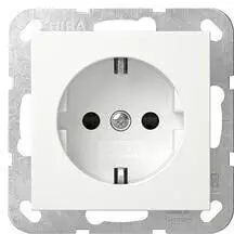 Gira 418327 Schuko-Steckdose mit Shutter System 55 Reinwei&szlig; Seidenmatt