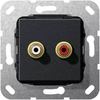 Gira Einsatz Cinch Audio Schwarz (563110)
