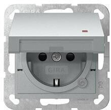 Gira 455226 Schuko-Steckdose mit Klappdeckel Kontrolllicht und Shutter System 55 Aluminium