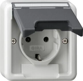 Gira 445035 SCHUKO-Steckd. KD (OT) WG AP Grau