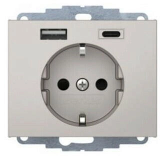 Berker 48047004 Steckdose SCHUKO/USB A-C K.x edelstahl