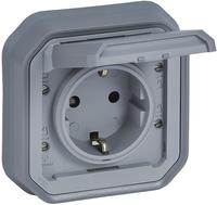 Legrand PLEXO New Aufsatz f&uuml;r Feuchtraum Steckdose inklusive Klappdeckel,