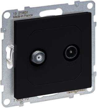 Legrand 765370 SEANO Einzeldose TV-SAT für 2 Kabel und HD-TV in der Farbe Anthrazit lackiert 1