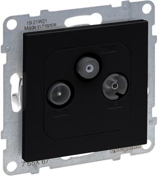 Legrand 765367 SEANO Einzeldose TV-R-SAT f&uuml;r HD-TV in der Farbausf&uuml;hrung Schwarz lackiert 1