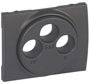 Legrand 771273 Abdeckung Antennen-Steckdose 3-Loch TV-R-SAT System Galea dark bronze 1