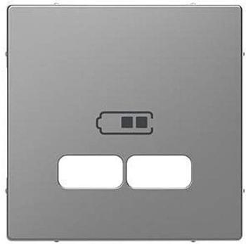 Merten MEG4367-6036 Zentralplatte f&uuml;r USB Ladestation-Einsatz Edelstahl System Design MEG43676036