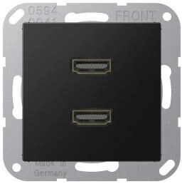 Jung MAA1133SWM Multimedia-Anschlusssystem 2 x HDMI Serie A graphitschwarz matt